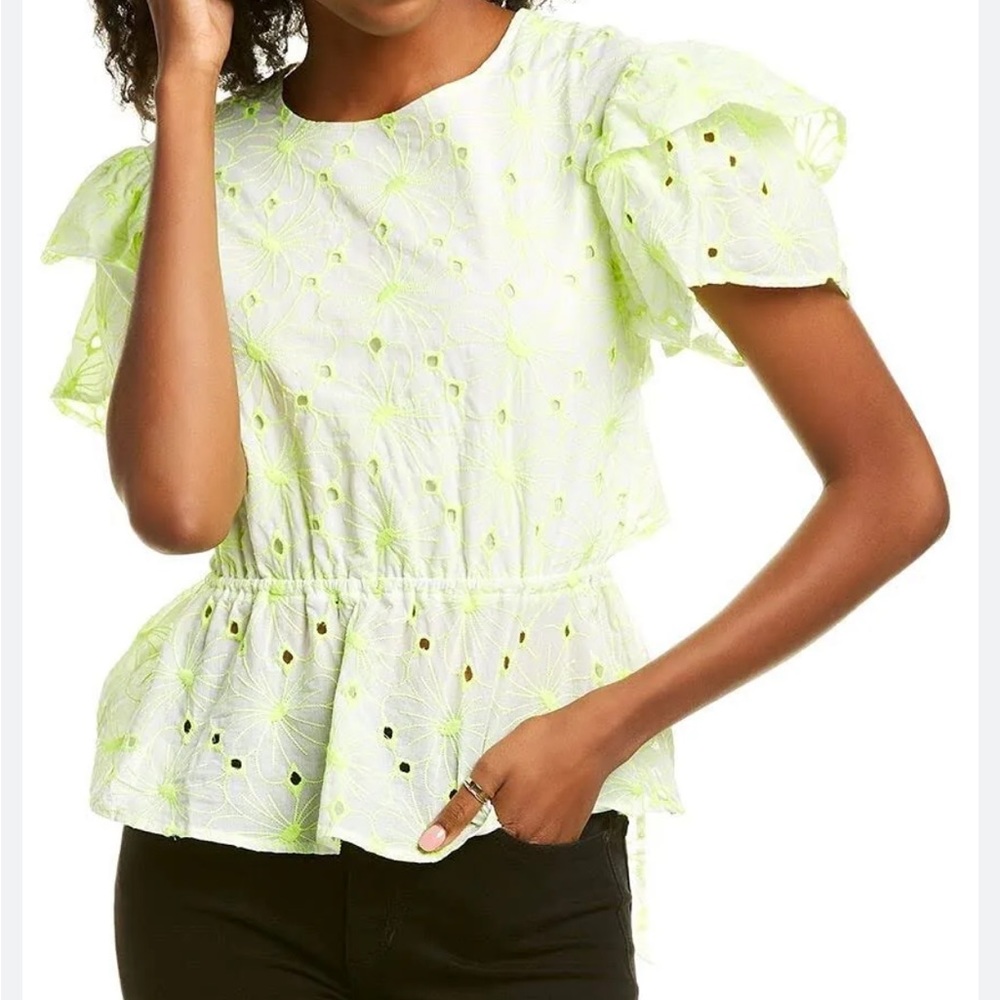 NWT Kendall & Kylie Zinnia Tie Back Peplum Top - Picture 3 of 6